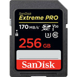 SanDisk Extreme Pro 256GB SDXC 170MB/s Class 10 UHS-I U3 4K UHD SD Memory Card