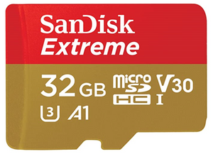 SanDisk Extreme 32GB V30 U3 C10 UHS-1 A1 100MB/s Micro SDHC Memory Card