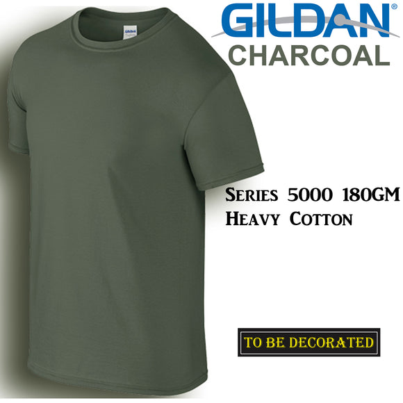 Gildan T-SHIRT Charcoal basic tee S-5XL Small Big Men's Heavy Cotton