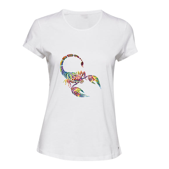 Scorpio Scorpion Horoscope Zodiac Symbol Sign White Ladies Women T Shirt Tee Top