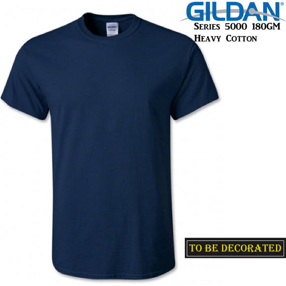Gildan T-SHIRT Navy Blue Basic tee S M L XL XXL 3XL 4XL 5XL Men's Heavy Cotton