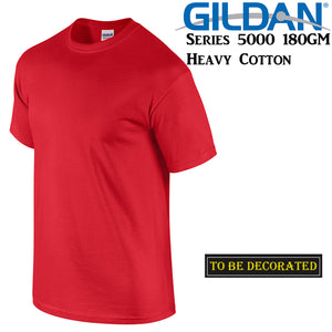 Gildan T-SHIRT Red Basic tee S M L XL XXL 3XL 4XL 5XL Men's Heavy Cotton Premium