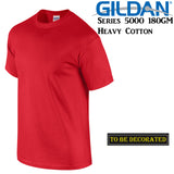 Gildan T-SHIRT Red Basic tee S M L XL XXL 3XL 4XL 5XL Men's Heavy Cotton Premium