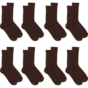 8 Pairs Holeproof Mens Merino Wool Blend Crew Everyday Socks Taupe Brown Bulk S10012