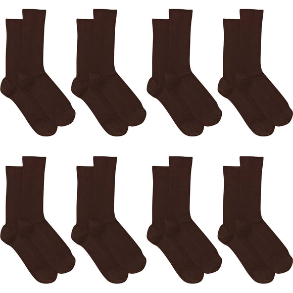 8 Pairs Holeproof Mens Merino Wool Blend Crew Everyday Socks Taupe Brown Bulk S10012