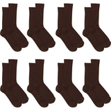 8 Pairs Holeproof Mens Merino Wool Blend Crew Everyday Socks Taupe Brown Bulk S10012