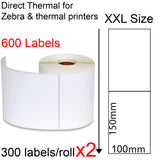 Direct thermal labels roll 100x150mm 300/roll shipping tags for Zebra printer Fastway EParcel Startrack