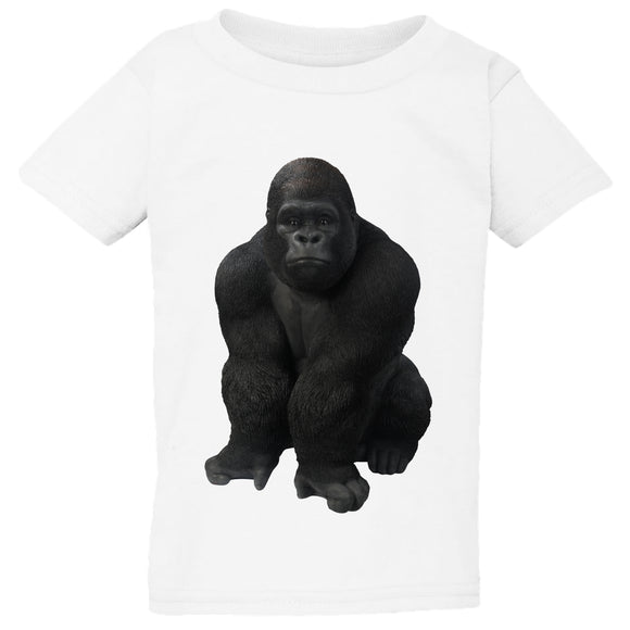 Cool Gorilla Animal Design White T-Shirt Tops Tee Baby Toddler Kids Boy Girl