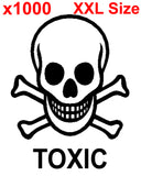 XXL TOXIC SKELETON SKULL shipping label adhesive warning sticky sticker 100x150mm