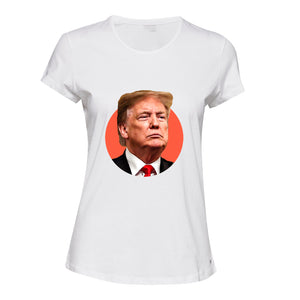 Funny USA President Donald Trump White Female Ladies Women T Shirt Tee Top