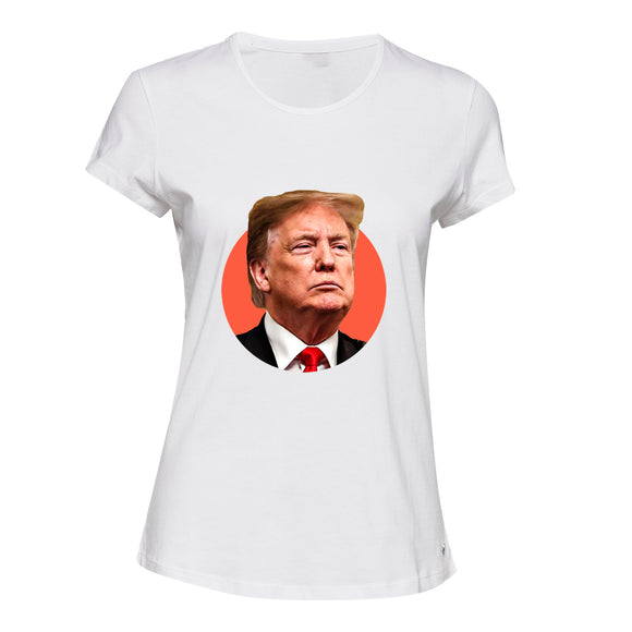 Funny USA President Donald Trump White Female Ladies Women T Shirt Tee Top