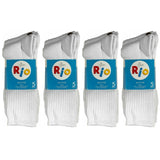 20 Pair Rio Active Crew Cotton Mens Cushion Sports White Comfy Socks Bulk S7266W