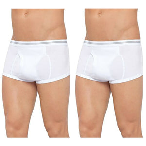 2 Pack Holeproof Bell's Double Seat Mens Brief Undies Underwear White M1788