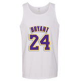 Bryant 24 Logo Basketball Legend LA Men White Tank Top Singlet T Shirt