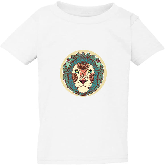 Lion Head Leo King Jungle Zodiac Horoscope White Boys Girls T Shirt Tee Top Kids