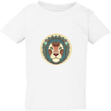 Lion Head Leo King Jungle Zodiac Horoscope White Boys Girls T Shirt Tee Top Kids