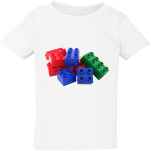 Colourful Building Blocks Brick Toy White Kids Boys Girls T Shirt Tee Top