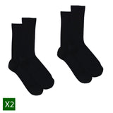 2 Pairs Holeproof Men Merino Wool Blend Rib Business Crew Everyday Socks Black S10012