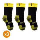 Holeproof Explorer 3 Pairs Original Men Tough Thick Work Crew Above Ankle Cotton Socks Bulk Yellow 01K Pack 01 SYNH3N