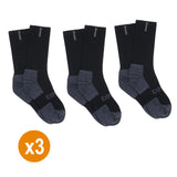 Holeproof Explorer 3 Pairs Original Men Tough Thick Work Crew Above Ankle Cotton Socks Bulk BLK Black SYNH3N