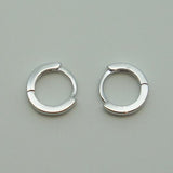 Silver Rhodium Plated Huggie Hoop 10mm Square Sleeper Earrings Non-allergenic
