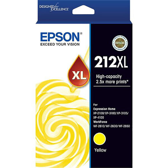 GENUINE Original Epson Yellow 212XL High Capacity Ink Cartridge Toner C13T02X492
