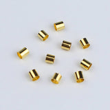 100pcs 2mm Yellow Gold Jewellery Crimps Tube Beads Findings Earrings Making Kit